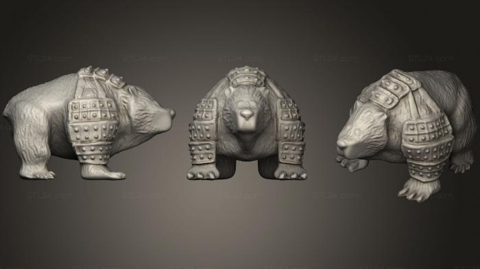Статуэтки животных (Страшный Медведь, STKJ_0884) 3D модель для ЧПУ станка